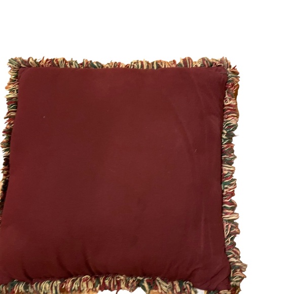 Vintage Christmas Cats Kittens Needlepoint Tapestry Frayed Border Holiday Pillow - Picture 16 of 16